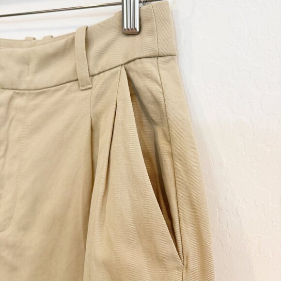 NWT Madewell The Harlow Trouser Shorts in Drapey Twill Tan Linen Blend New 0 - Picture 4 of 9